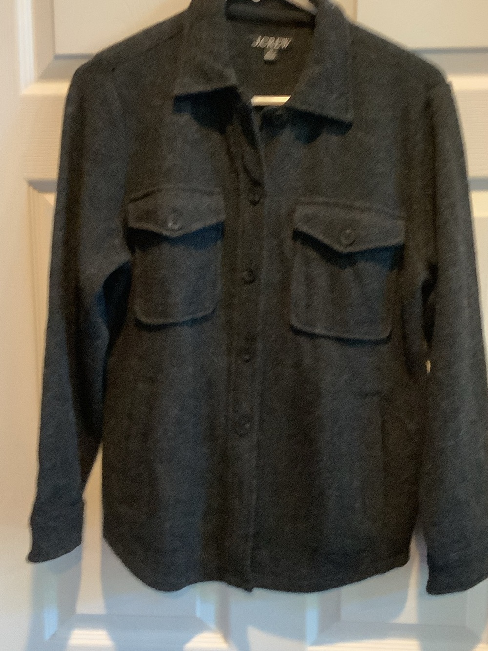 J. Crew Dark Gray Utility Wool Jacket, wool blend